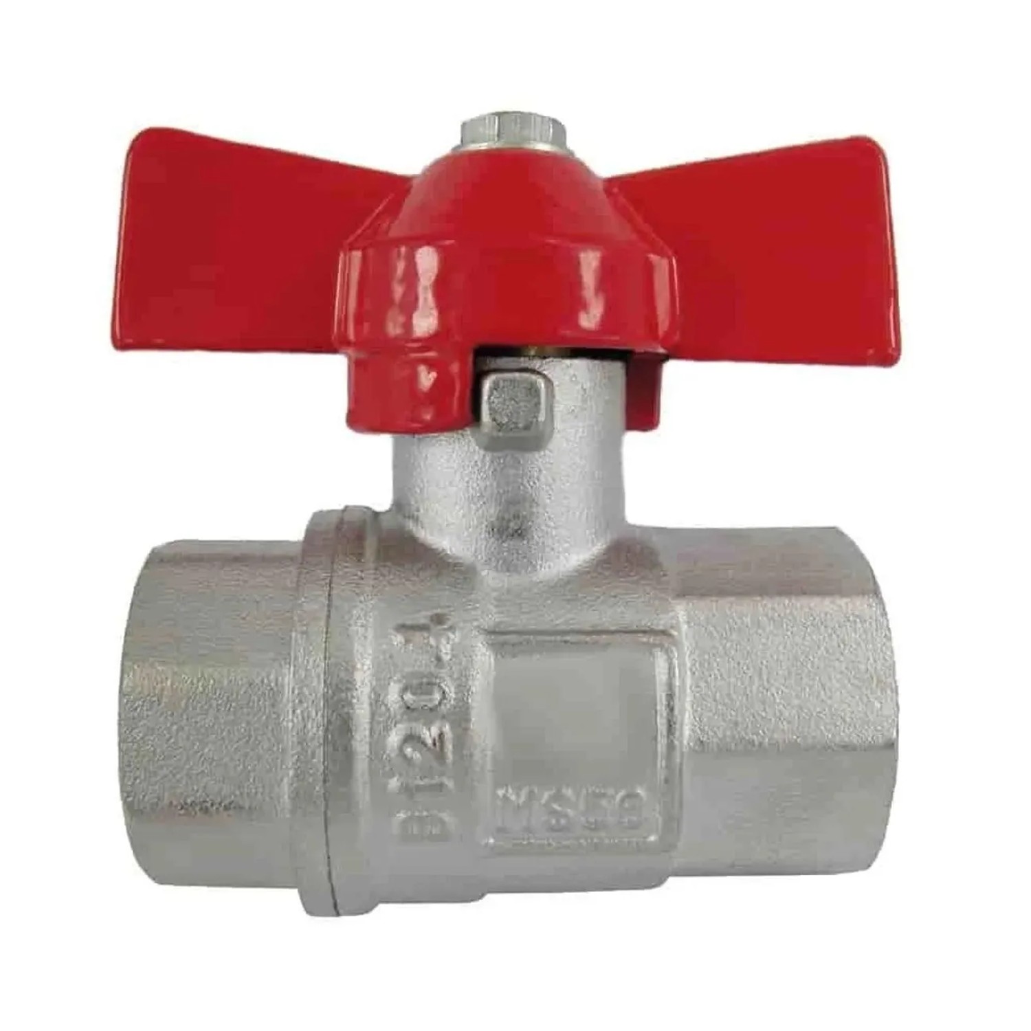 Klasebo Kugelhahn 3/4 Zoll Messing Vernickelt Flügelgriff