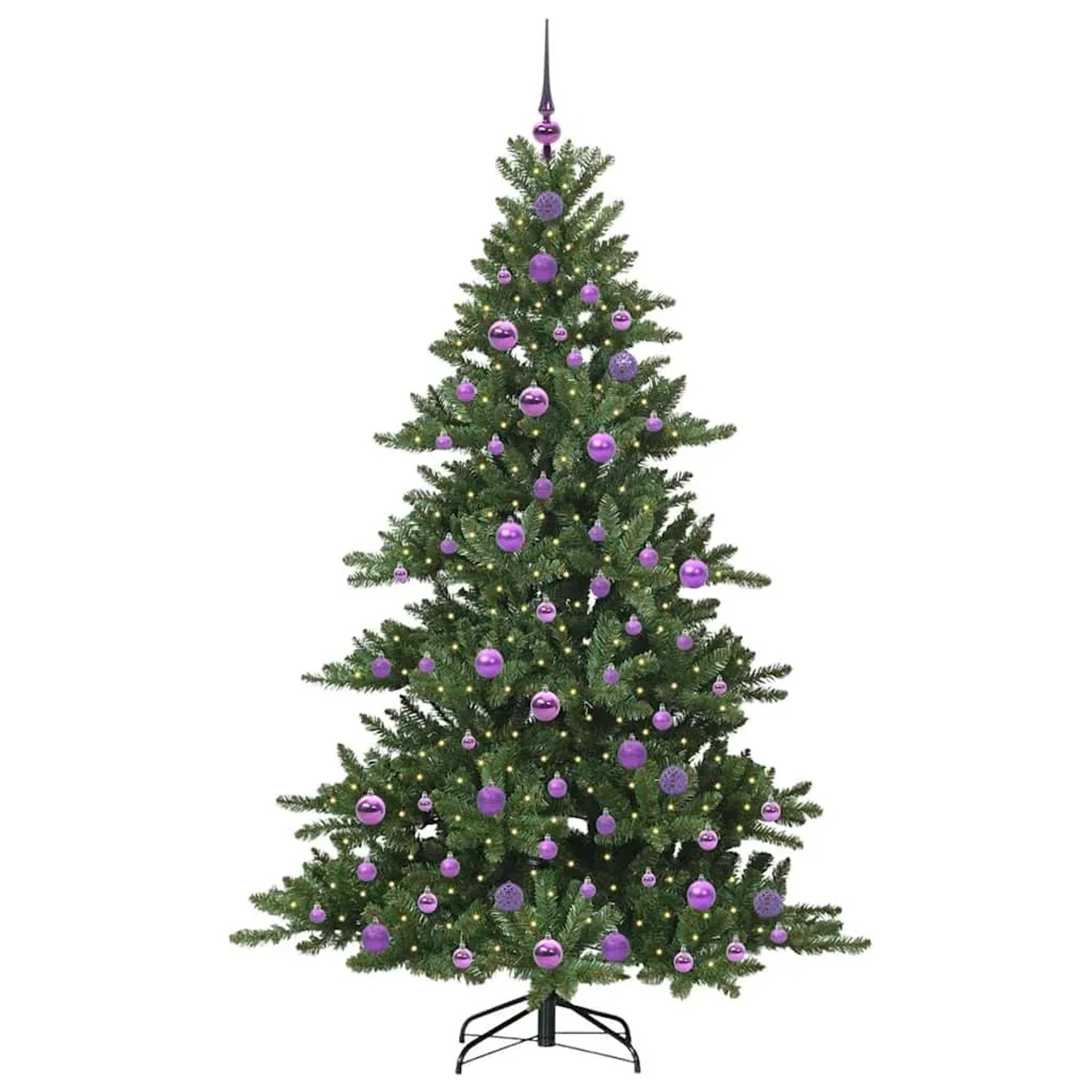 vidaXL Künstlicher Klappbarer Weihnachtsbaum mit 300 LEDs 180 cm PVC 3397672