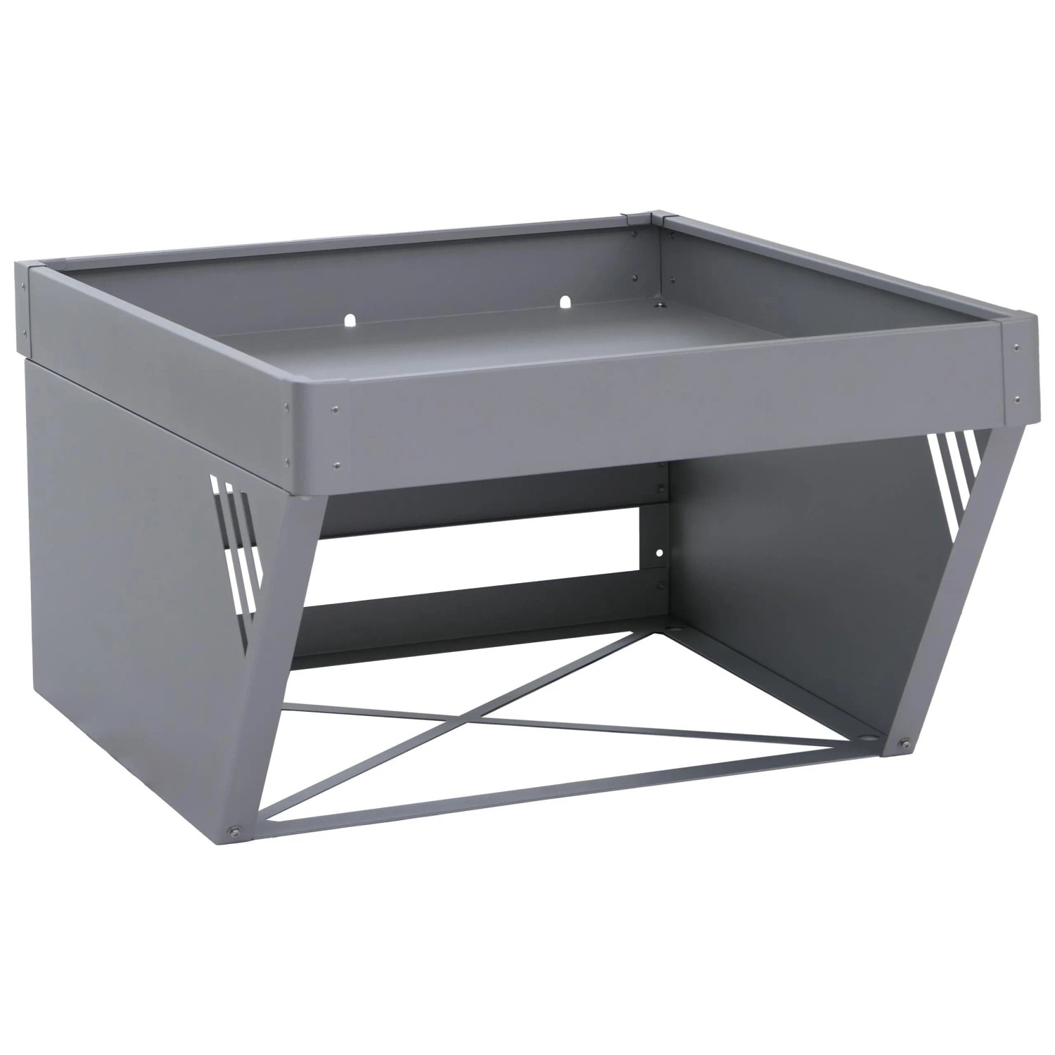 PROREGAL Mähroboter-Garage Mit Pflanzkasten HxBxT 40x60x70cm Dach Unterstand Rasenmäher Metall Grau