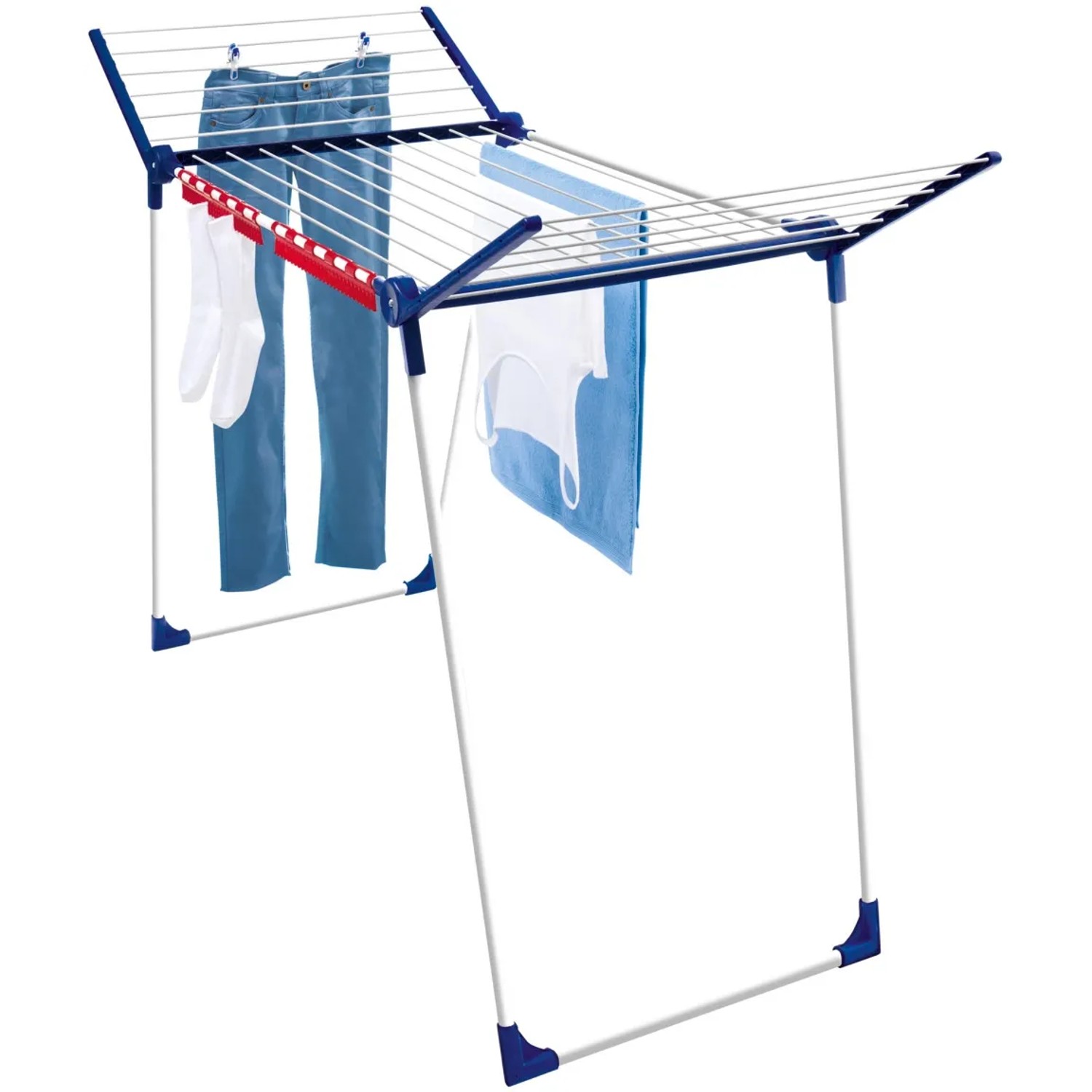 Leifheit Wäscheständer Pegasus 180 Solid mit Wäsche zum Trocknen.
