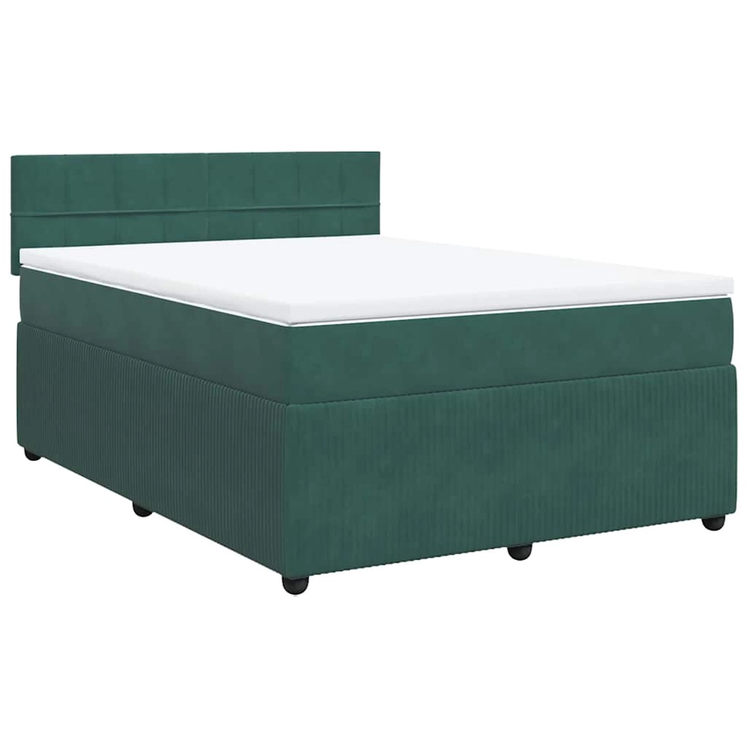 vidaXL Boxspringbett mit Matratze Dunkelgrün 160x200 cm Samt 3287785 günstig online kaufen
