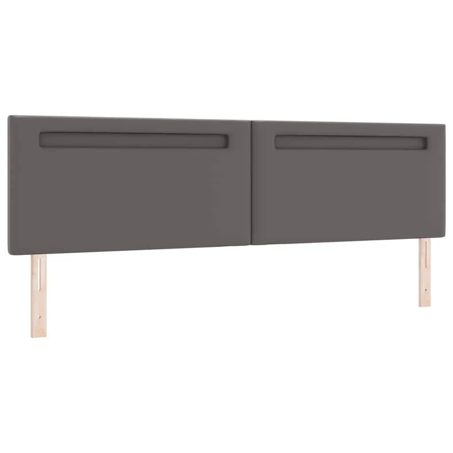 vidaXL LED Kopfteil Grau 200 cm Kunstleder 42007315