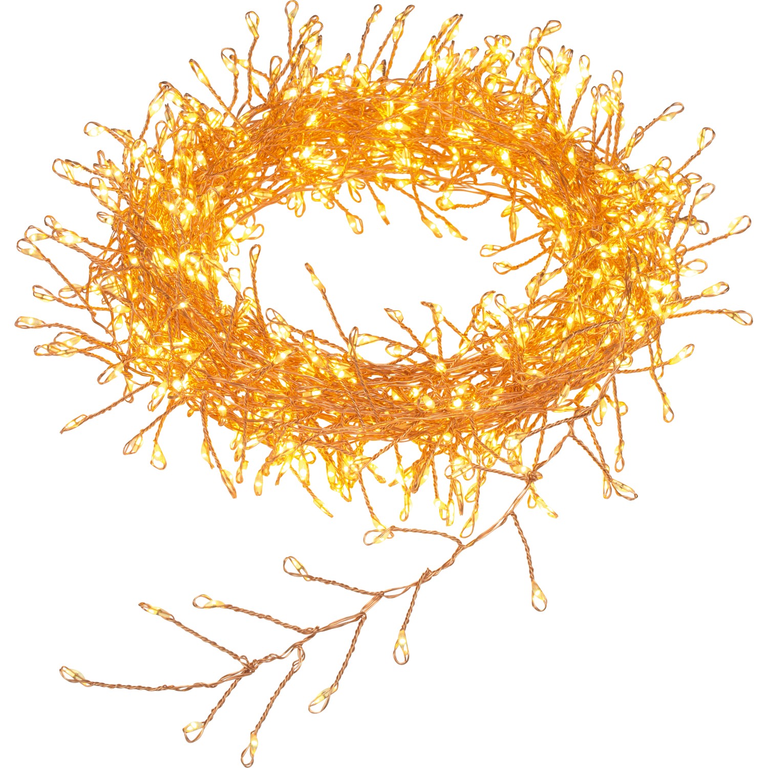 LED-Draht-Büschellichterkette 720 LEDs Warmweiß Transparentes Kabel 13 m