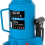 Blauer Güde Stempelwagenheber GSH 20T für Wartung & Autoreparatur mit Hebel und geriffelter Auflage.