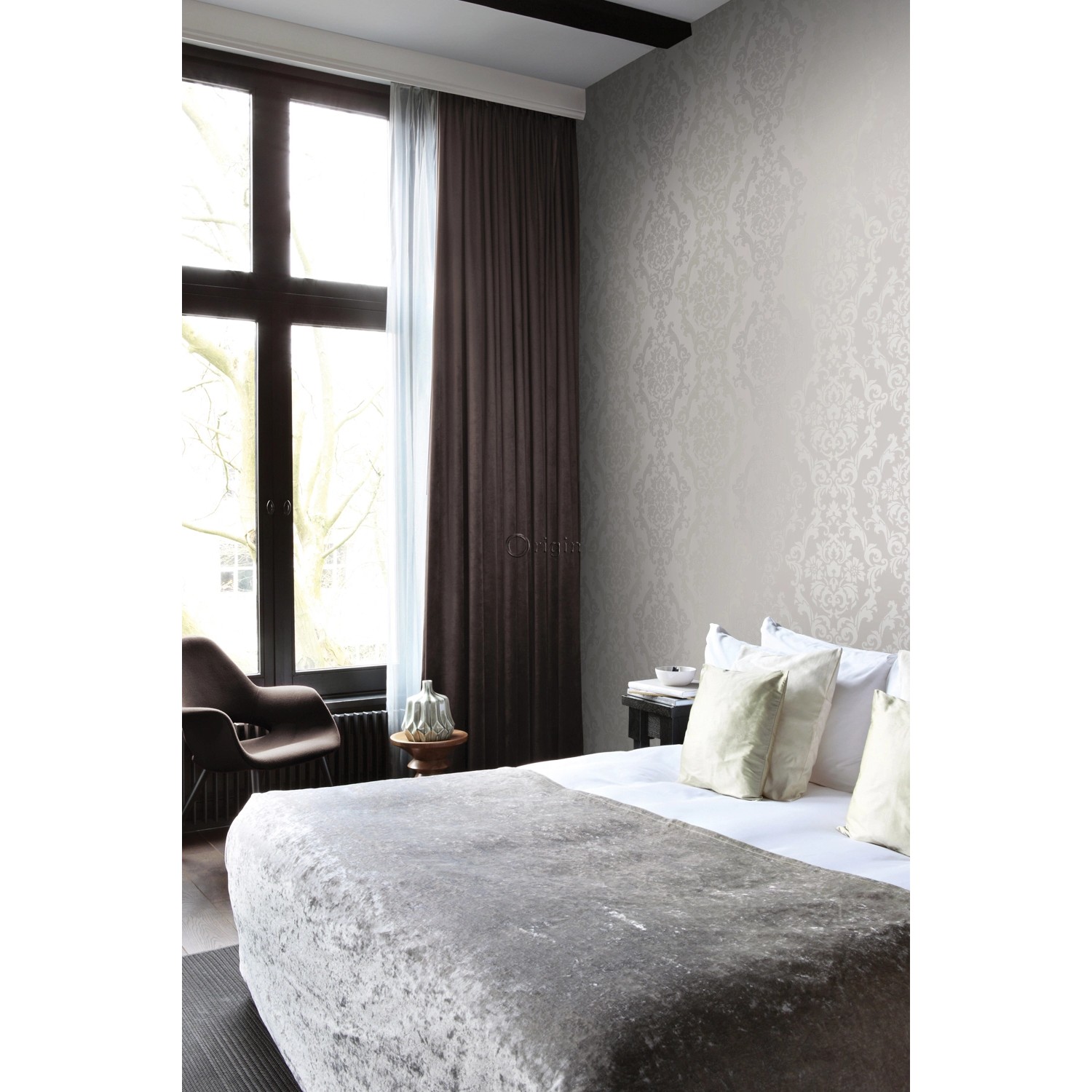 Origin Wallcoverings Tapete Ornamente Taupe 53 cm x 10,05 m 346211 günstig online kaufen