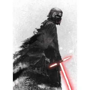 Komar Vlies Fototapete Star Wars Kylo Ren mit Lichtschwert, 200x280 cm.