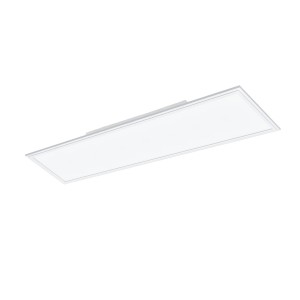 Weiße, rechteckige Eglo LED-Deckenleuchte Salobrana-Z, 120x30 cm, für smarte Beleuchtung.