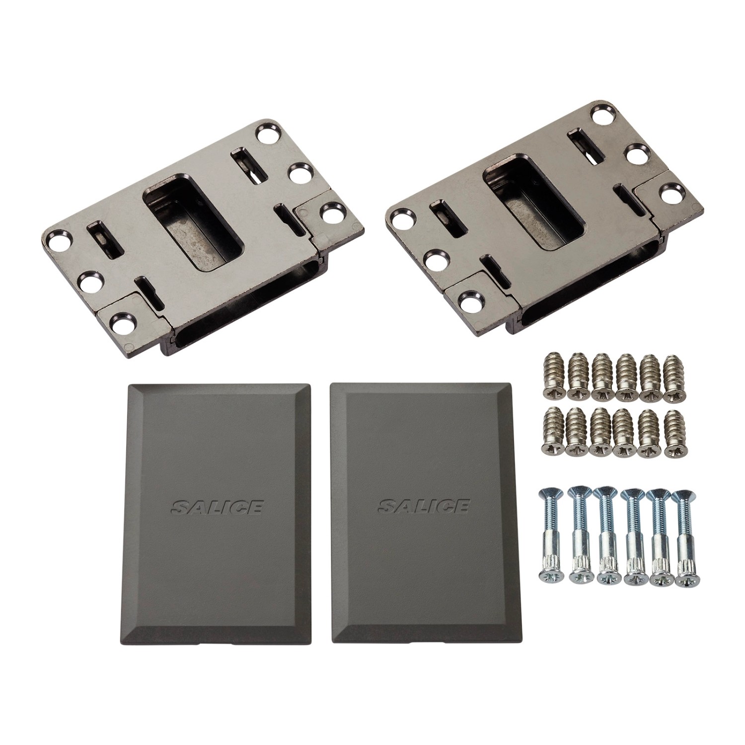 SALICE 1 Paar Conecta Aufnahmetaschen 134938 Titanium für Seitenstärke Mindestens 25 mm