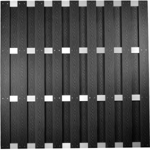 WPC-Sichtschutzzaun Dalian, Alu/Anthrazit, 180x180 cm. Robuster Zaun für Garten und Terrasse.