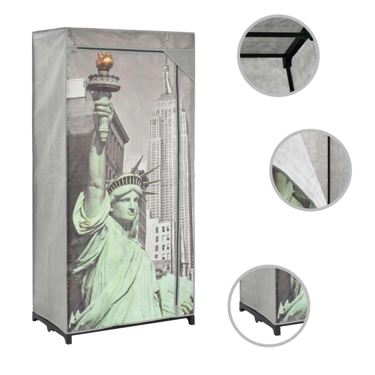 vidaXL Kleiderschrank 75×45×160 cm New York Stoff