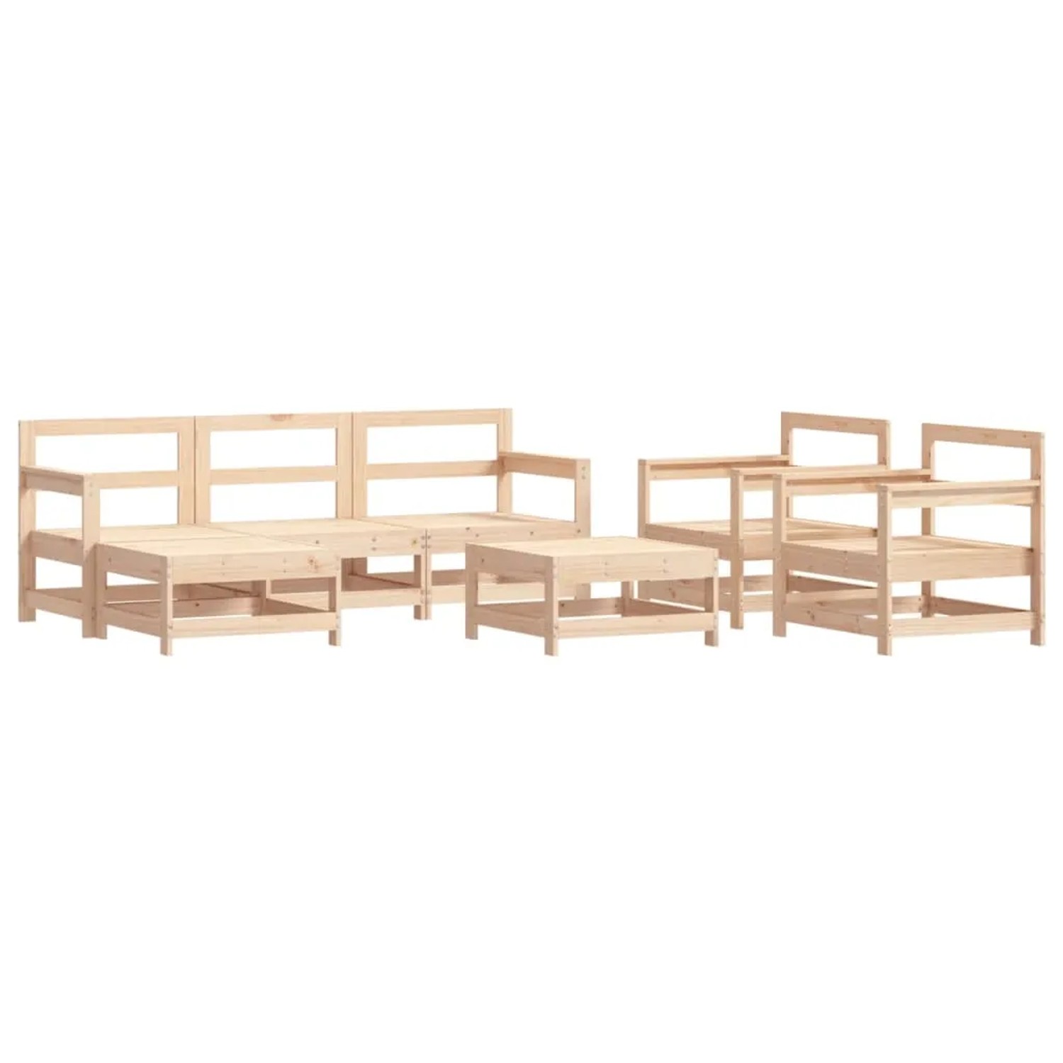vidaXL 7-Tlg Garten-Lounge-Set Massivholz Kiefer 3186256 günstig online kaufen