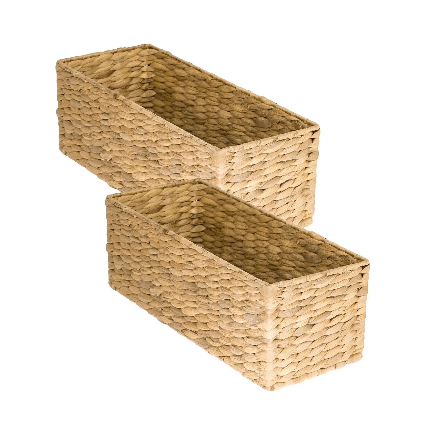 HMF 37270-S2 Aufbewahrungskorb Badezimmer Korb Geflochten Wasserhyazinthe Seegras 38 x 15 x 14 cm