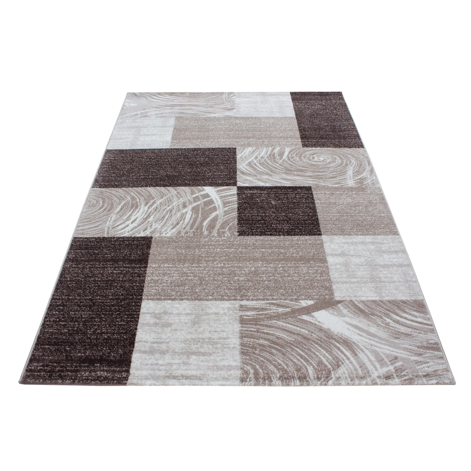 Ayyildiz Kurzflorteppich Parma 9220, braun, 240x340 cm. Moderner Teppich mit geometrischem Muster.