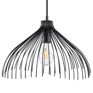 Schwarze Sollux Lighting Hängeleuchte Umb aus Stahl, ideal für Loft-Design.