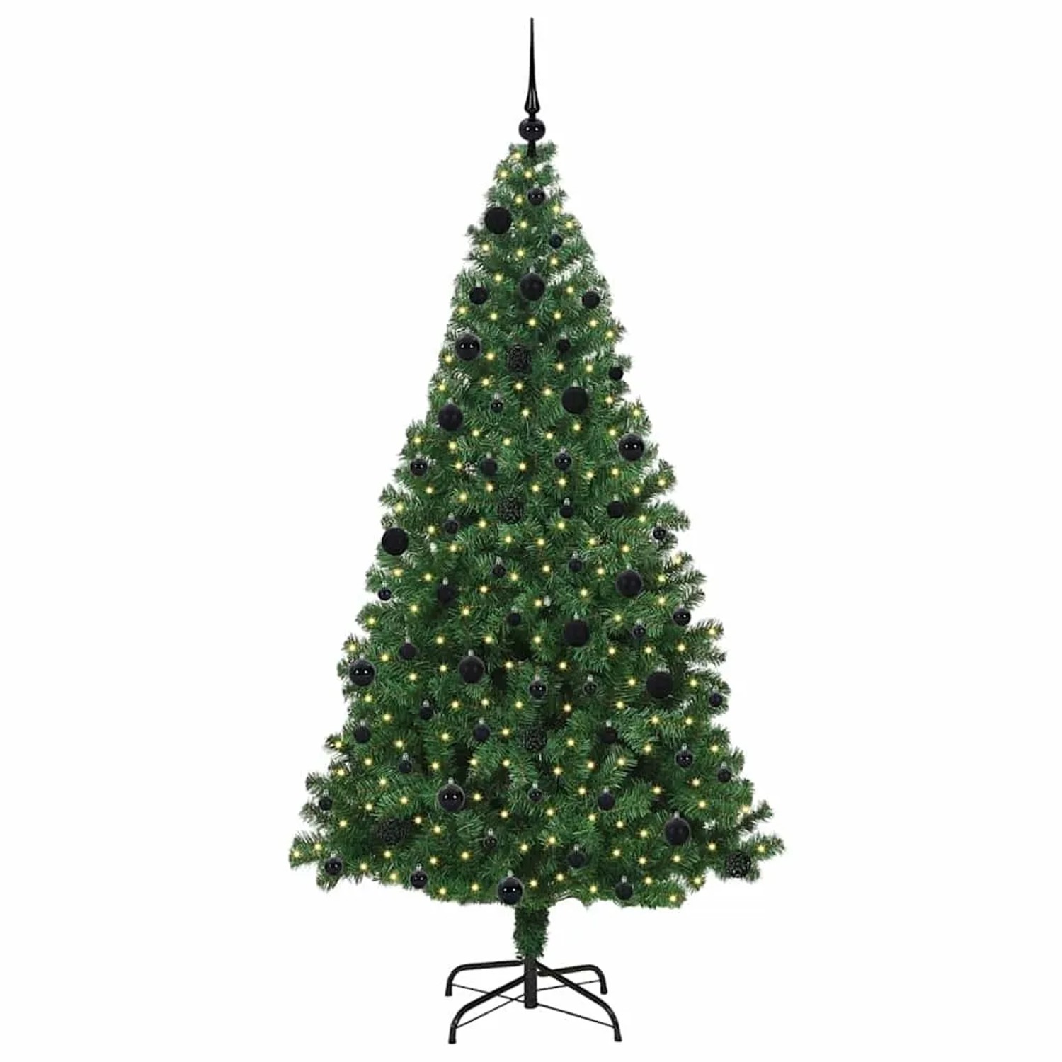vidaXL Künstlicher Weihnachtsbaum mit 300 LEDs mit Ständer Grün 210 cm 3396923