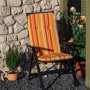 Beo Sitzauflage Hochlehner Edremit im 6er-Set, gelb gestreift, für Gartenstühle.