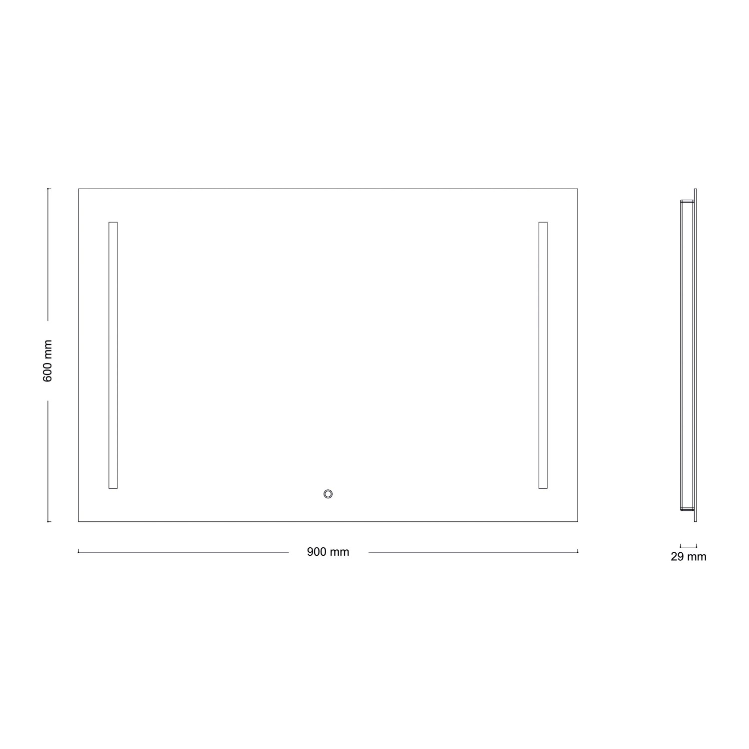 Kristall-Form LED-Lichtspiegel Sirius III 90 cm x 60 cm mit Sensorschalter_2