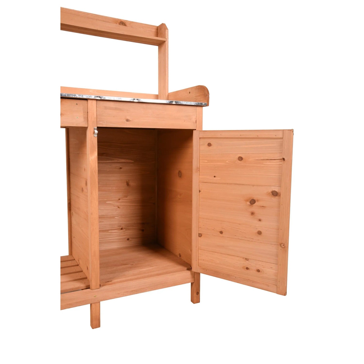 DELUKE Pflanztisch MITA mit Unterschrank Natur Tanne Gärtnertisch Garten-Arbeitstisch Umtopftisch Blumentisch_5