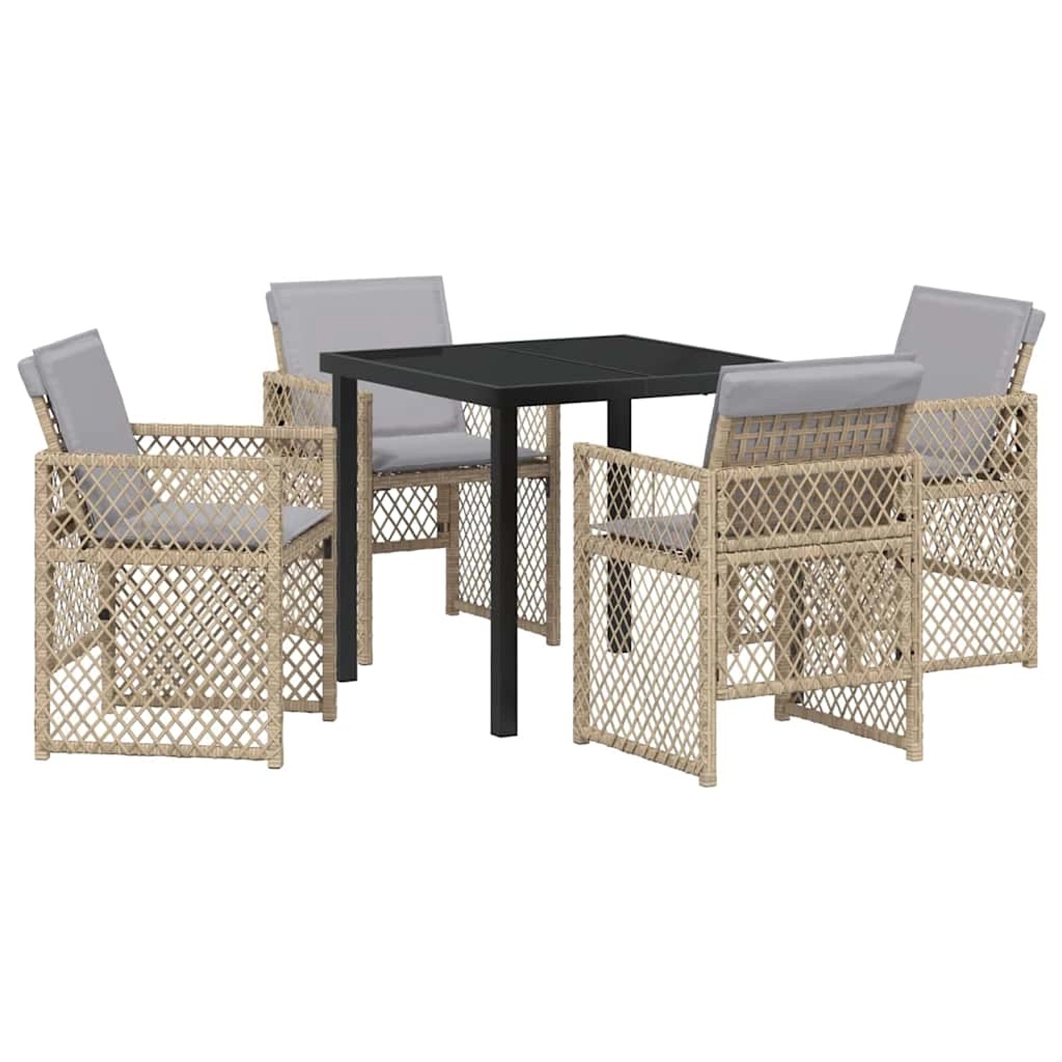 vidaXL Garten Essgruppe 5-Tlg Beige Poly Rattan 3380641 günstig online kaufen