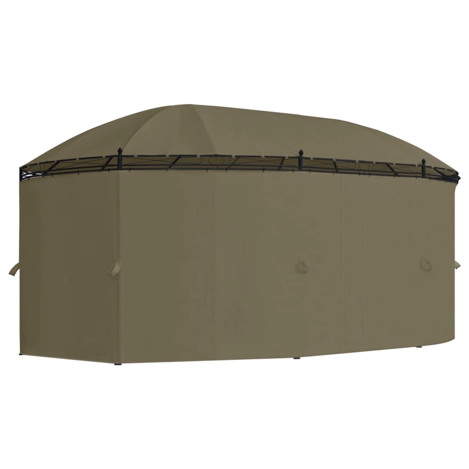 Taupe Pavillon mit Vorhängen, 520x349x255 cm, ideal für Garten & Outdoor-Events.