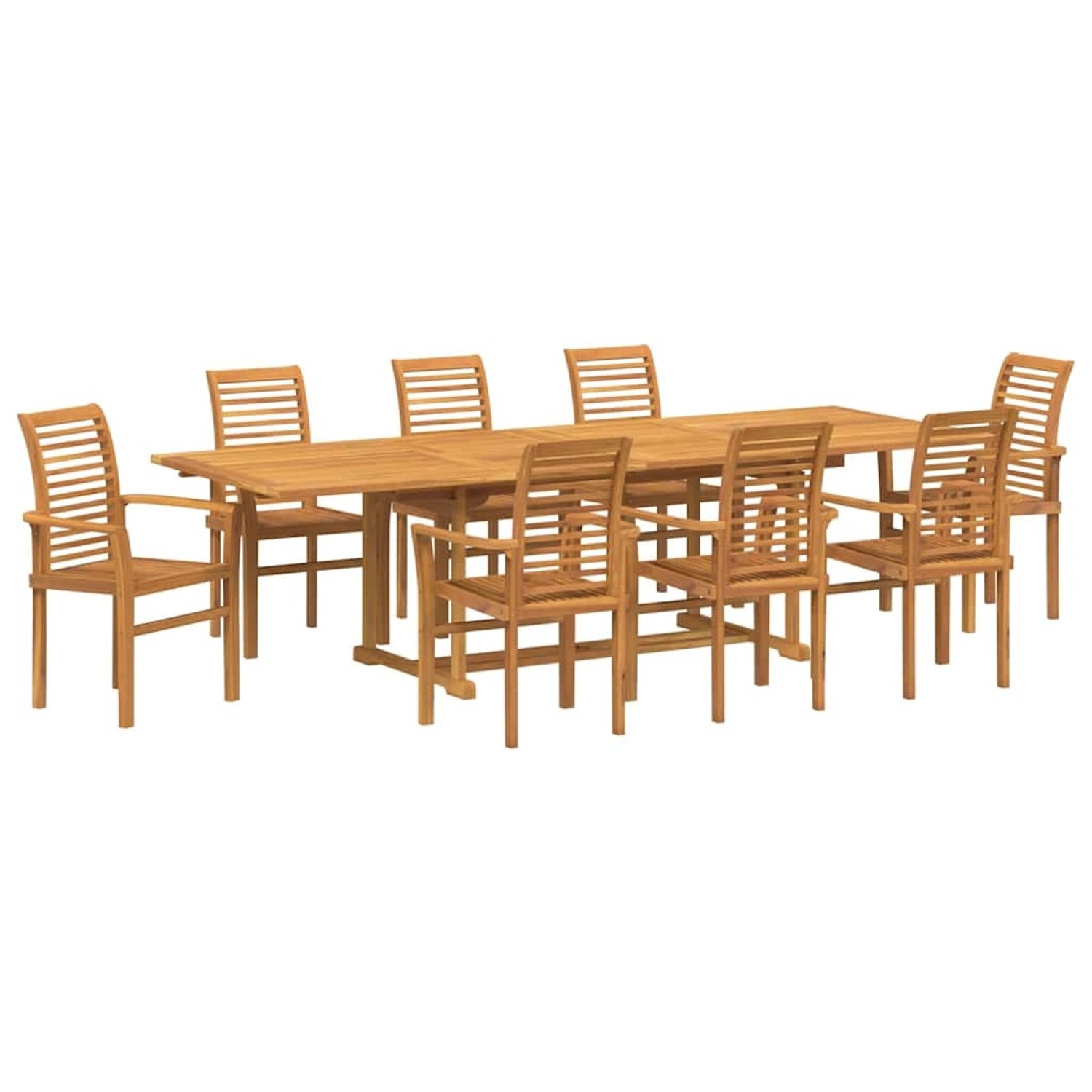 vidaXL Garten Essgruppe 9-Tlg Braun Massivholz Teak 3383944 günstig online kaufen