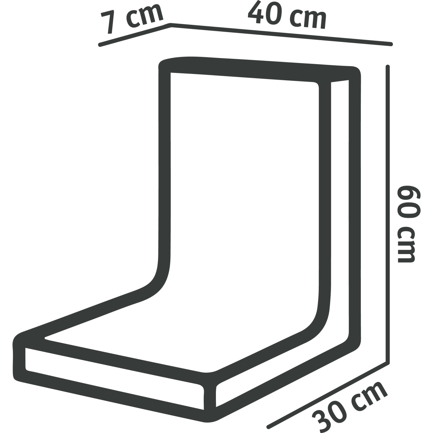 Diephaus L-Stein unbewehrt Anthrazit, 60x40x30x7 cm, zur Beet- und Böschungsbegrenzung.