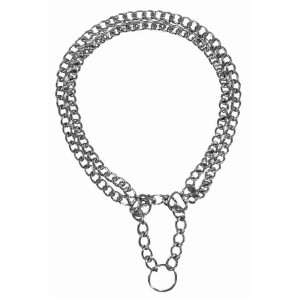Trixie Zug-Stopp Kettenhalsband, 2-reihig, Metall, 45cm. Hundehalsband für Training.