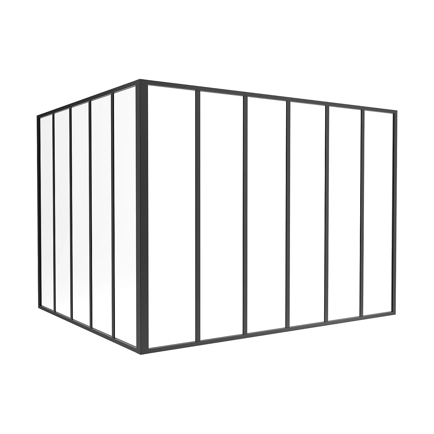 Vente-unique Glaswand Bayview Schwarz 180 cm