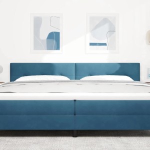 vidaXL LED Kopfteil mit LED-Lichtleisten Blau 200 cm Polyester 3338172