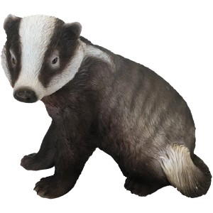 Deko-Figur Dachs, 22 cm, für die Gartendekoration. Naturgetreue Nachbildung aus Polyresin.