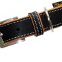 Schwarzes Heim Hundehalsband Florenz aus Leder, 25 mm breit und 50 cm lang.