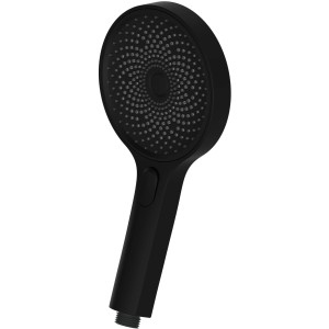 Schütte Design Handbrause Samoa Rain, schwarz matt, mit floralem Düsendesign für Dusche.