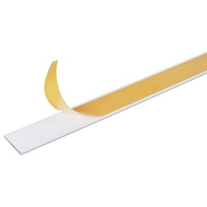 Selbstklebende, kunststoffbeschichtete, weiße Flachstange aus Aluminium, 2x30x1000 mm.