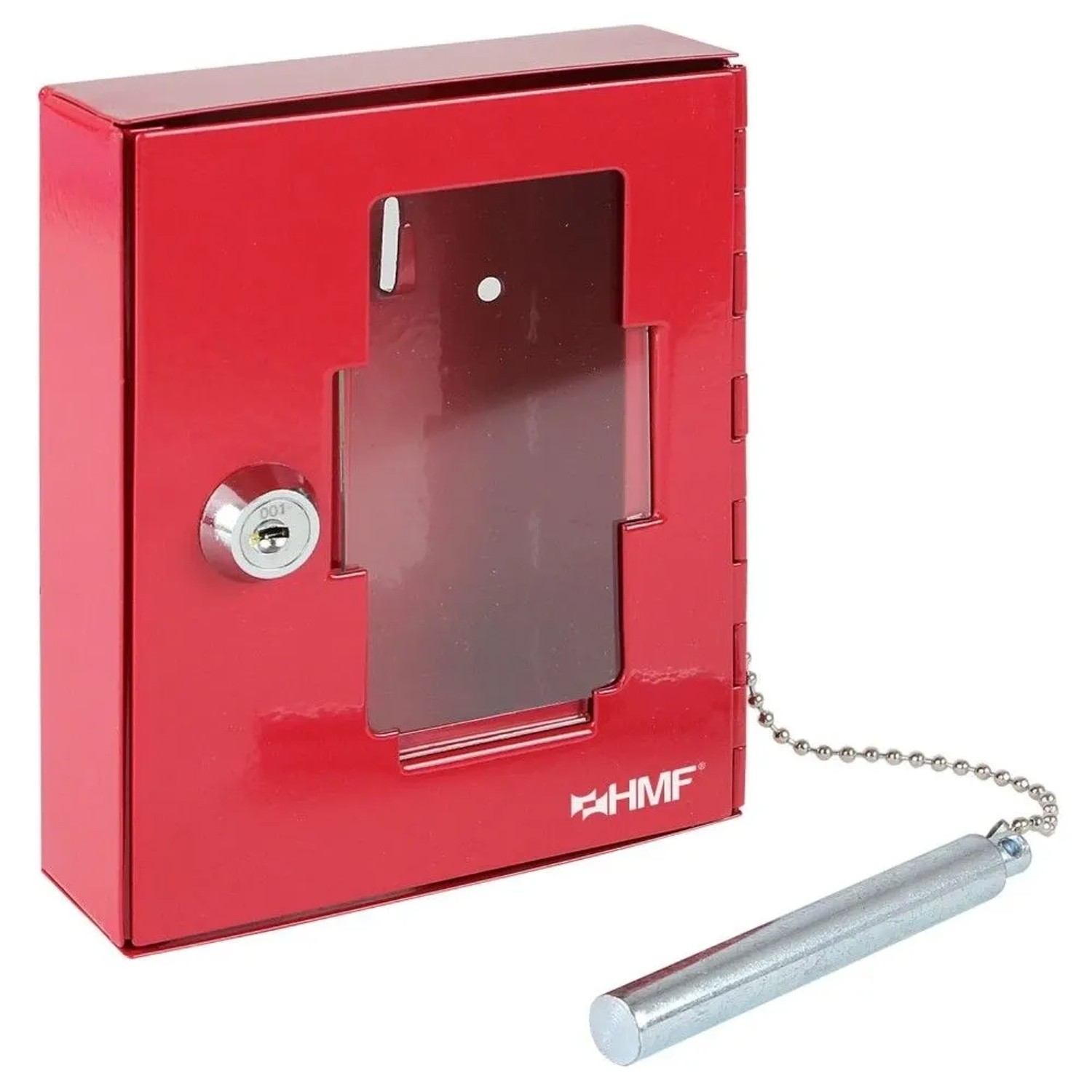 HMF 1021-03 Notschlüsselkasten Glasbruchhammer 15 x 12 x 4 cm  RAL 3001 Signalrot