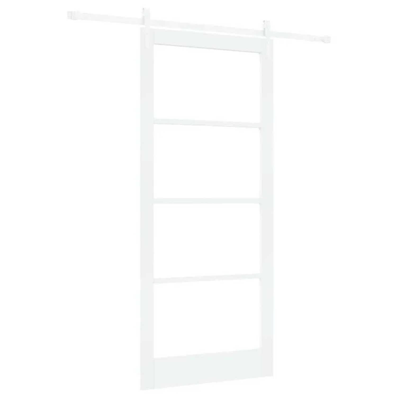 vidaXL Schiebetür Weiß 93 x 211 cm Massivholz Kiefer und Glas 3332374