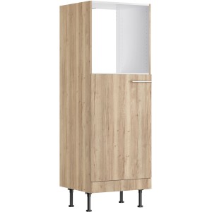 Optifit Midischrank Erik290 für Backofen und Kühlschrank, 60 cm, Wildeiche Dekor.