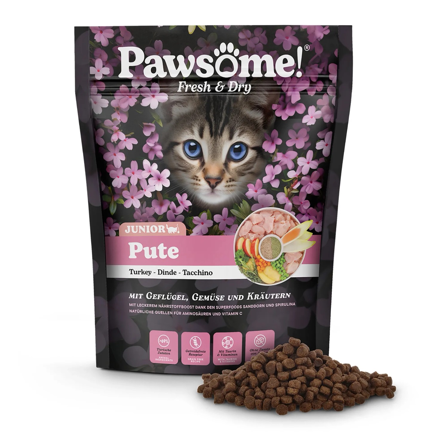 Pawsome! Nassfutter fr Katzen Fresh & Dry Junior Pute 750 g kaufen bei OBI