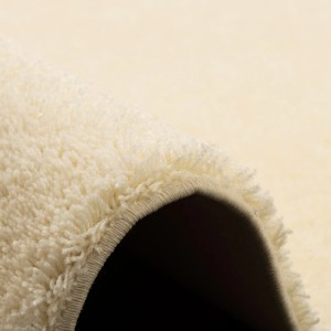 Detailansicht: Cremefarbener Snapstyle Hochflor Teppich Palace, Shaggy, 80x160cm.