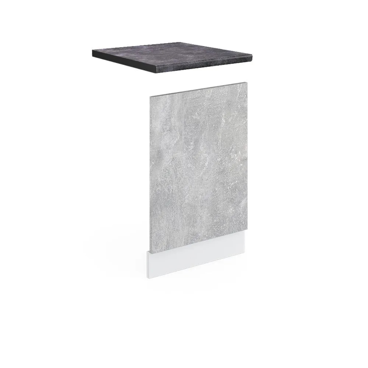 Vicco Frontblende R-Line Geschirrspüler Fronttür Beton Weiß 45 cm AP Anthrazit