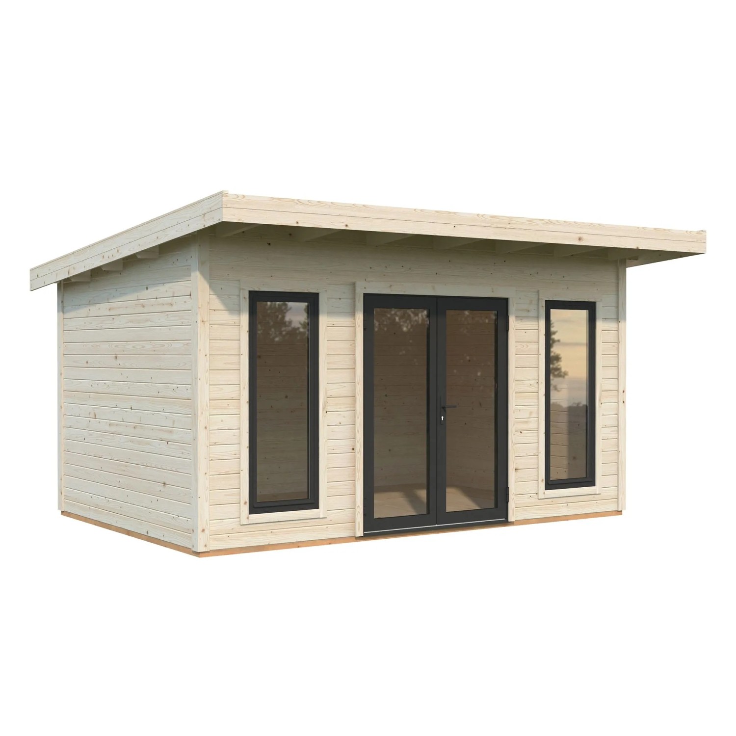 Palmako Holz-Gartenhaus Aurelia Pultdach Tauchgrundiert 446 cm x 300 cm 12,7 m²