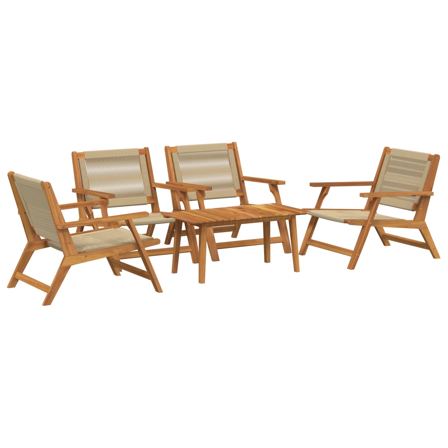 vidaXL 5-Teiliges Garten-Set Beige Akazienholz Stühle und Tisch 3214471 günstig online kaufen
