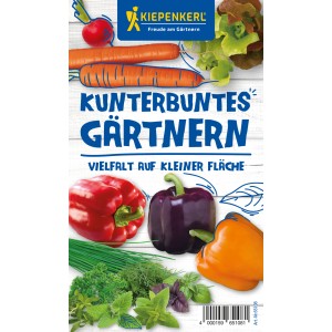 Gemüsesamen-Set 'Kunterbuntes Gärtnern' mit Paprika, Möhren, Radieschen und Kräutern für den kleinen Garten.