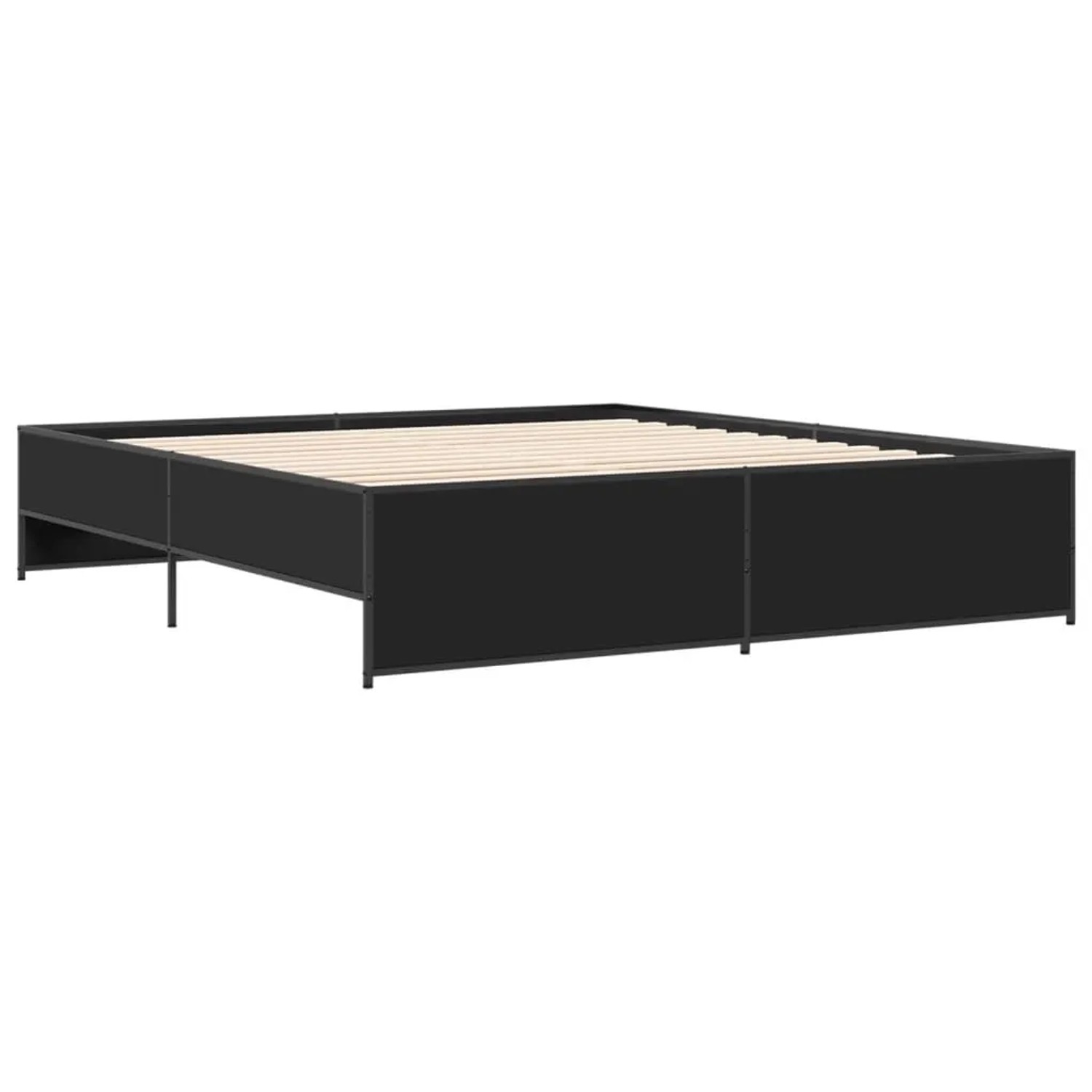 vidaXL Bettgestell Schwarz 200x200 cm Holzwerkstoff und Metall 3279867 günstig online kaufen