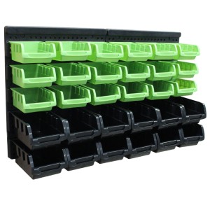 TRUTZHOLM 32 Teile Stapelboxen Mit Wandregal Set Schütten zum Beschriften