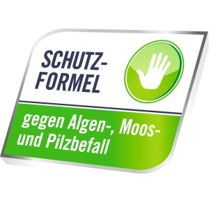 Symbol für Schöner Wohnen Fassadenschutz: Schutzformel gegen Algen, Moos und Pilze.