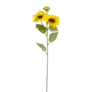 Gelbe Mica Kunstblume Sonnenblume, 62 cm hoch, für eine fröhliche Dekoration im Haus.