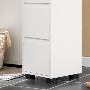 SoBuy Badezimmerschrank BZR29-W, weiß, mit 3 Schubladen und 4 Fächern. Badmöbel zur Aufbewahrung.