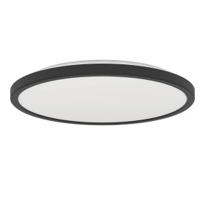 Schwarze LED-Deckenleuchte Rovito, Ø 30cm, von Eglo. Moderne Deckenlampe für Innenräume.