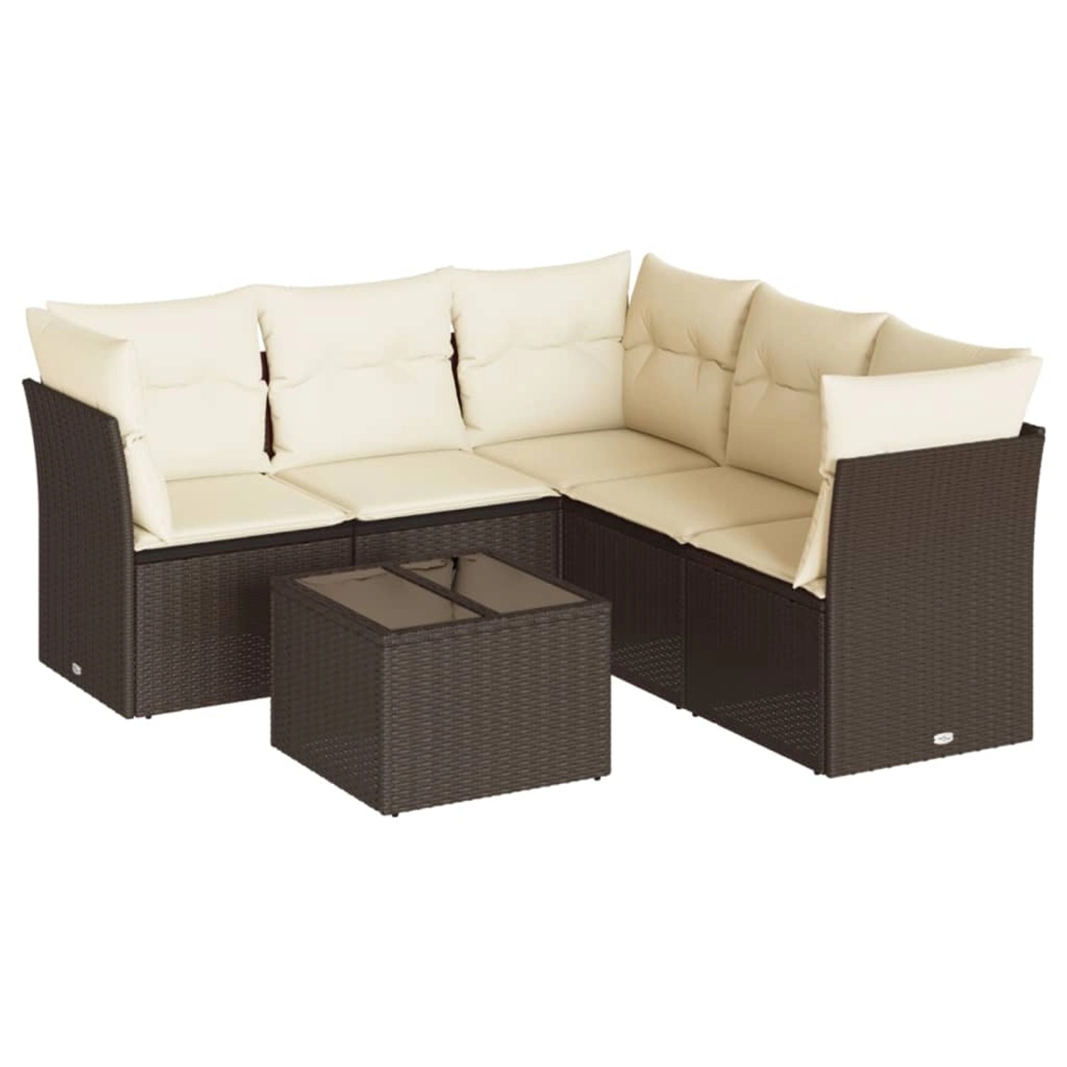 vidaXL 6-Tlg Garten-Sofagarnitur mit Kissen Braun Poly Rattan 3249472 günstig online kaufen