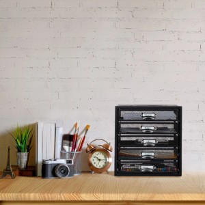 Relaxdays Schubladenbox A4 Stahl Schwarz Rutschfest Beschriftbar 29 cm x 27,5 cm x 35,5 cm 3,8 kg